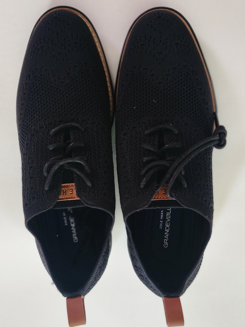Cole Haan Men's Black Knit Lace-Up Casual Shoes